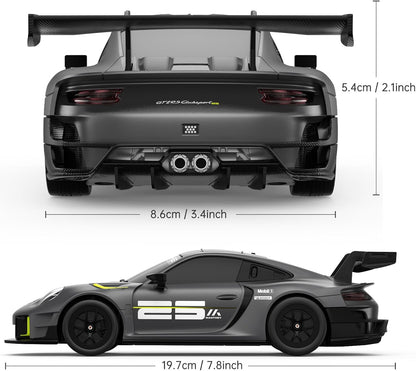 RASTAR Porsche 911 GT2 RS Model Car, 1:24 Scale RC Porsche 911 GT2 RS Clubsport 25 Remote Control Car for for Kids Adults, RC Sports Supercar Grey