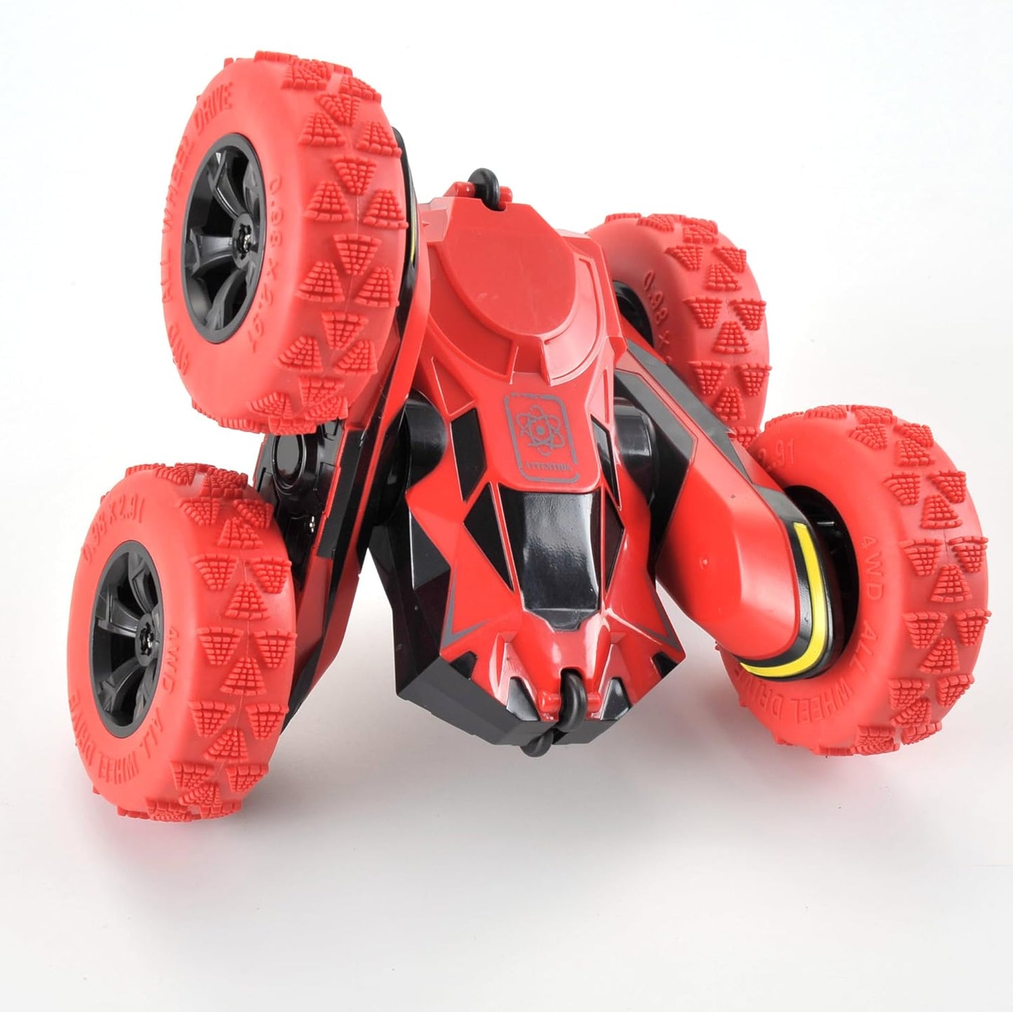 PowerTRC RC Stunt Car Remote Control Car 360° Rotating 4WD Double-Sided Flips Car Toy for Boys Girls Birthday Gift Red