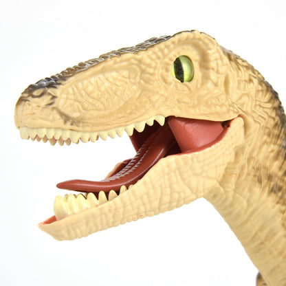 Remote Control Dinosaur for Kids Ages 3 4 5 6 7 8 9 10, RC LED Roaring Sound Rechargeable USB Port Realistic Outdoor 2.4G RC Dinosaur Toys Gifts for Boys Kids 3-10 Years Old Velociraptor Toys, Gray