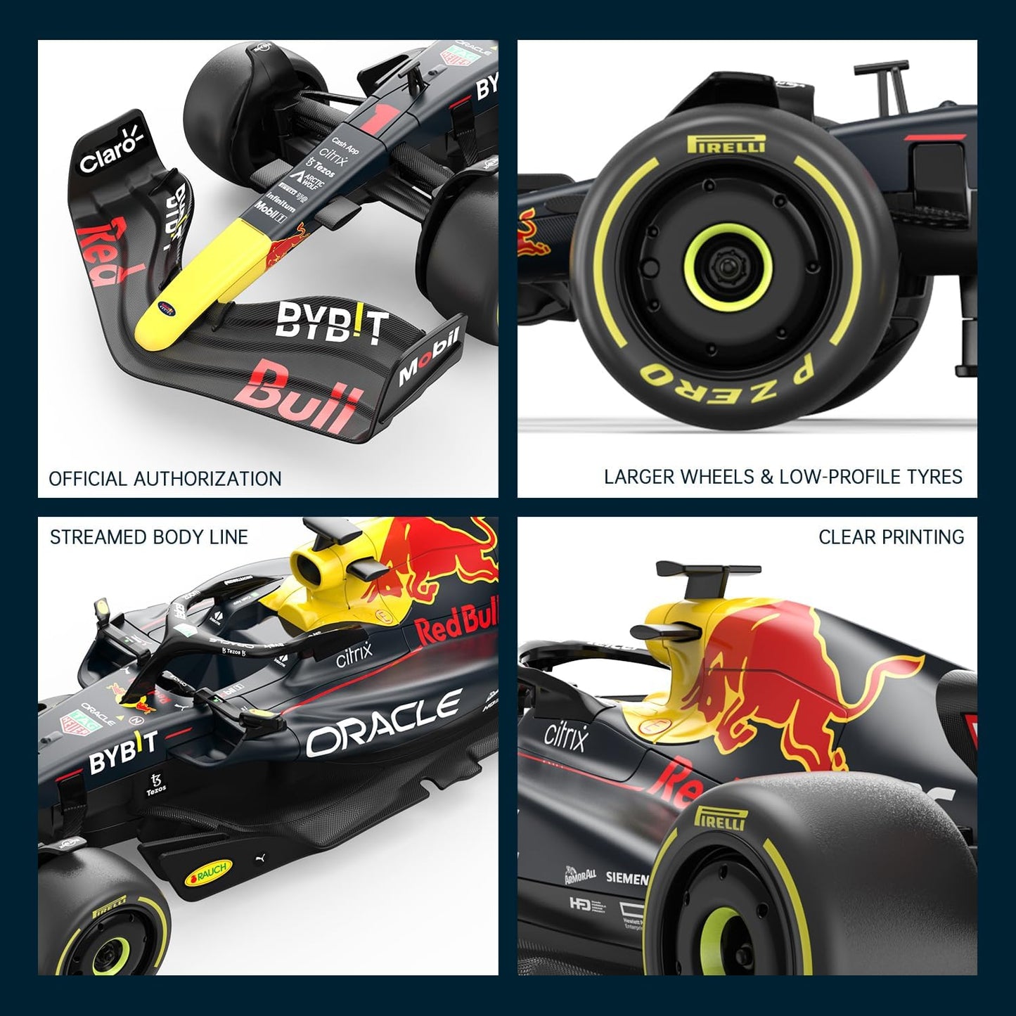 RASTAR Red Bull F1 1/18 Scale RC Car - 2022 Oracle Racing Remote Control Formula 1 RB18 Sergio Perez Model - Dark Blue 2.4G for Kids Adults