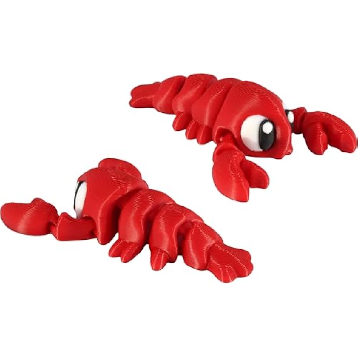 PowerTRC 3D Printed Articulated Lobster Fidget Toy 3 Pack – Flexible Cute Animal Desk Decor, Adult Fidget Collectible – 3D Printed in USA