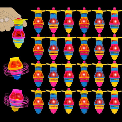 Spinning Tops for Kids, LED Light Up UFO Tops | Bulk Party Favor Toys | 12 Pack Tops with Gyroscope for Parties, Birthdays, Or School Rewards