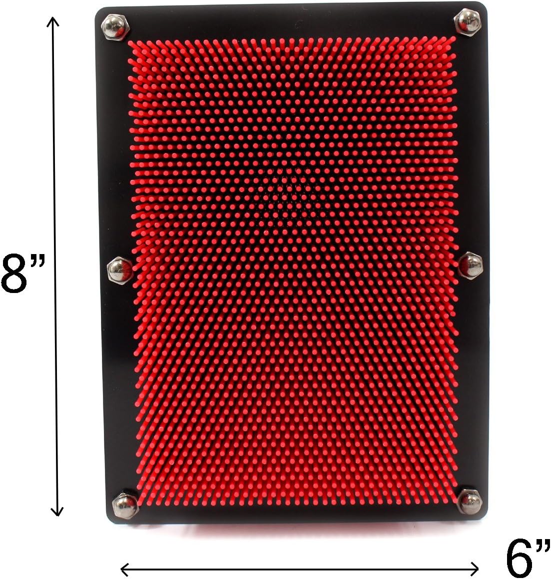 PowerTRC 3D Pin Art Sculpture - Pin Impression Toy - Pin Impression Hand Mold - Great Toy for Kids (6" x 8" Red)