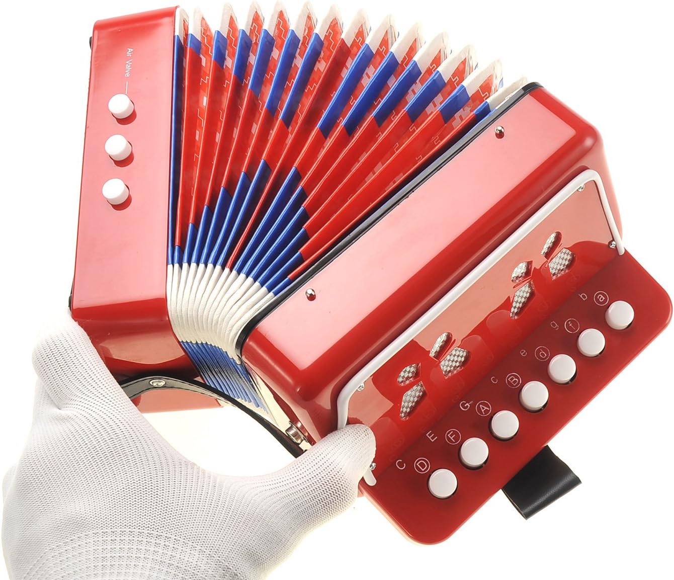 Kids Accordion, Musical Instruments for Kids Ages 9-12, Beginner Toddlers Children Mini Toy Accordian 10 Keys Button Control Light Weight (Red)