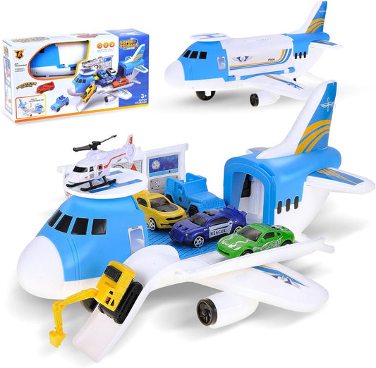 Toy Planes for Toddlers, Transport Cargo Airplane Toy Play Set with Cars, Air Plane Toys for Toddlers, Aeroplane Toys for Kids 3-5, Large Toy Cargo Plane for Boys