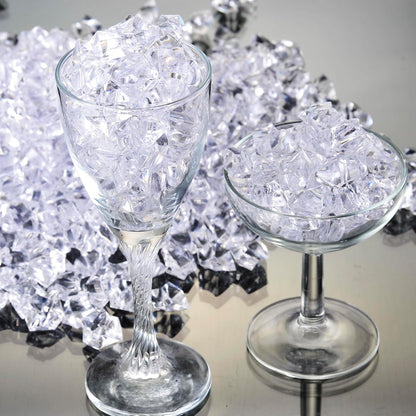 1 inches Fake Ice Cubes Stones, 530 Pcs 3 lb Vase Fillers for Centerpieces Table Decorations for Party Winter Decorative Rocks Home Decor Wedding Food Display