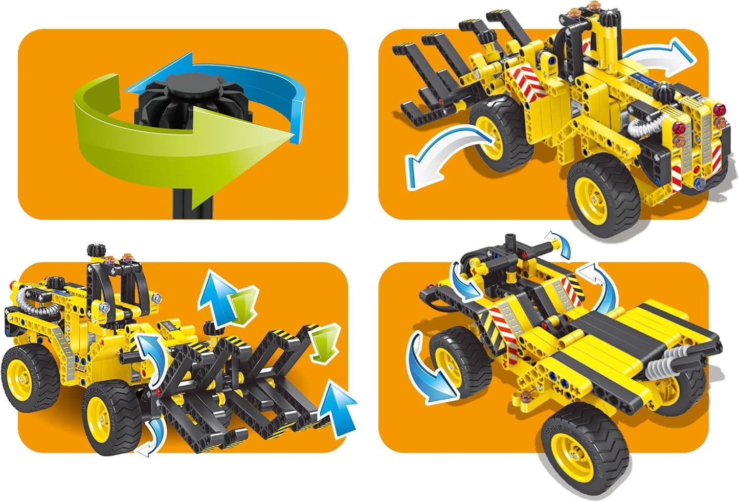 PowerTRC Bulldozer, 2 in 1 3D Flexible Plastic Building Blocks for Boys