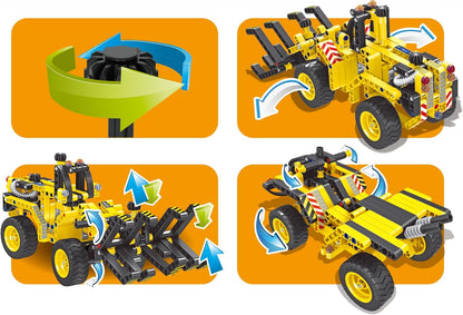 PowerTRC Bulldozer, 2 in 1 3D Flexible Plastic Building Blocks for Boys