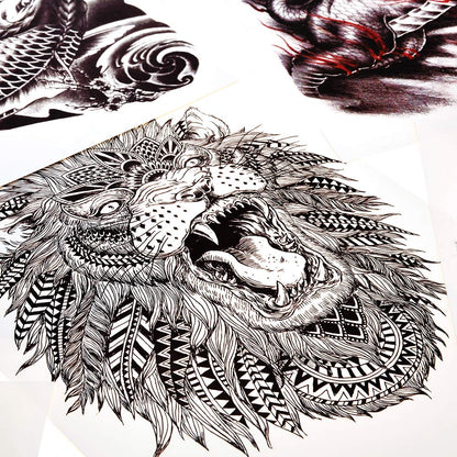 PowerTRC Temporary Tattoo Stickers, 16 Sheets Body Arm Chest Shoulder Tattoos For Men And Women, Tattoos For Halloween, Parties, Festivals. Unique Designs Animals, Symbols, And More