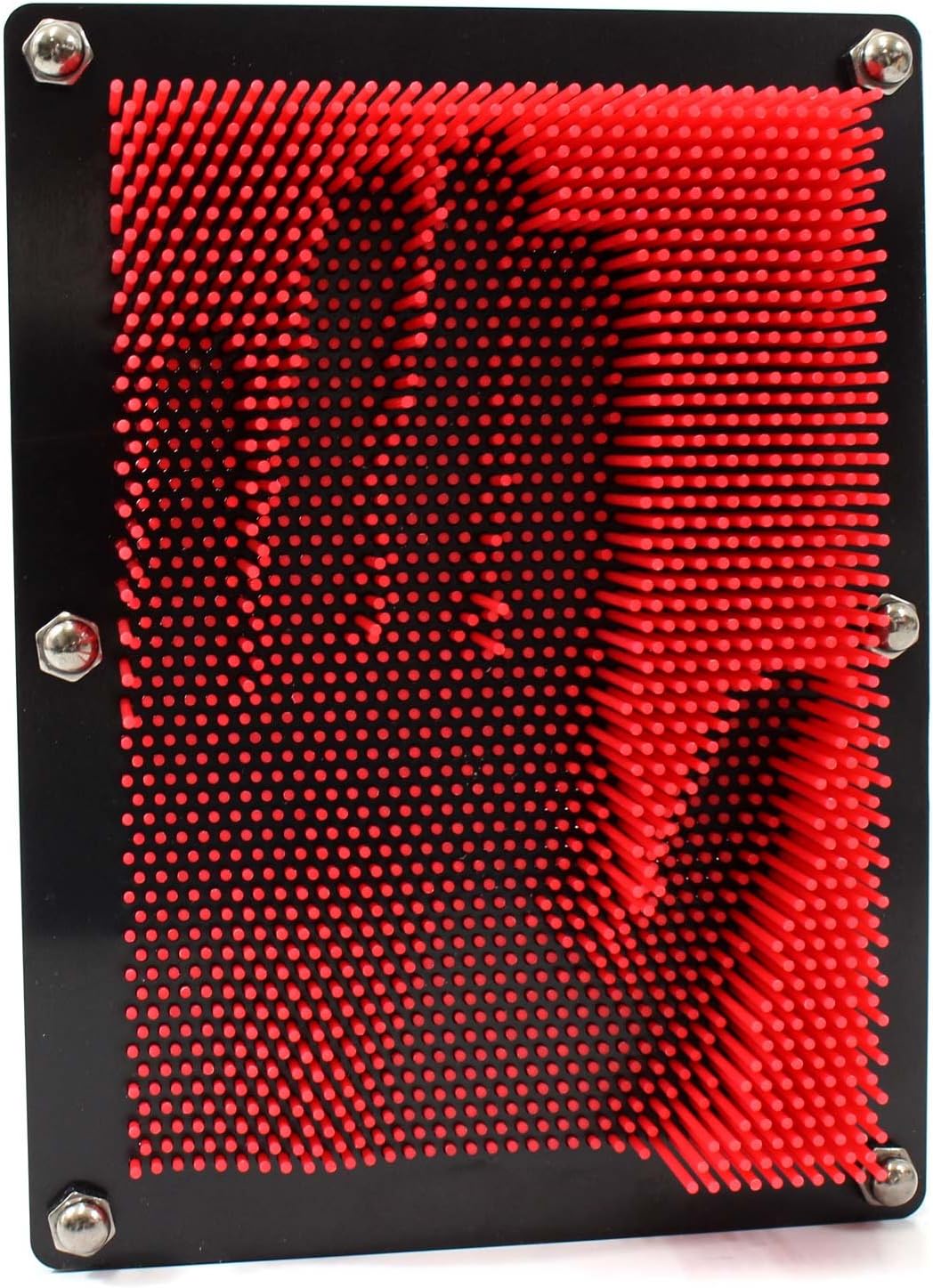 PowerTRC 3D Pin Art Sculpture - Pin Impression Toy - Pin Impression Hand Mold - Great Toy for Kids (6" x 8" Red)