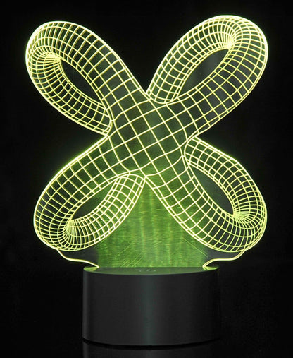 PowerTRC 3D LED Optical Illusion Crisscross Rings Night Light Multi-Colored USB Powered