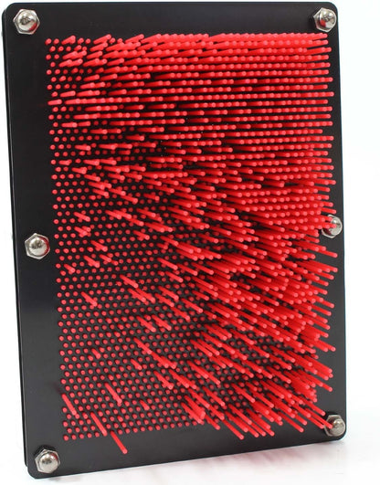 PowerTRC 3D Pin Art Sculpture - Pin Impression Toy - Pin Impression Hand Mold - Great Toy for Kids (6" x 8" Red)