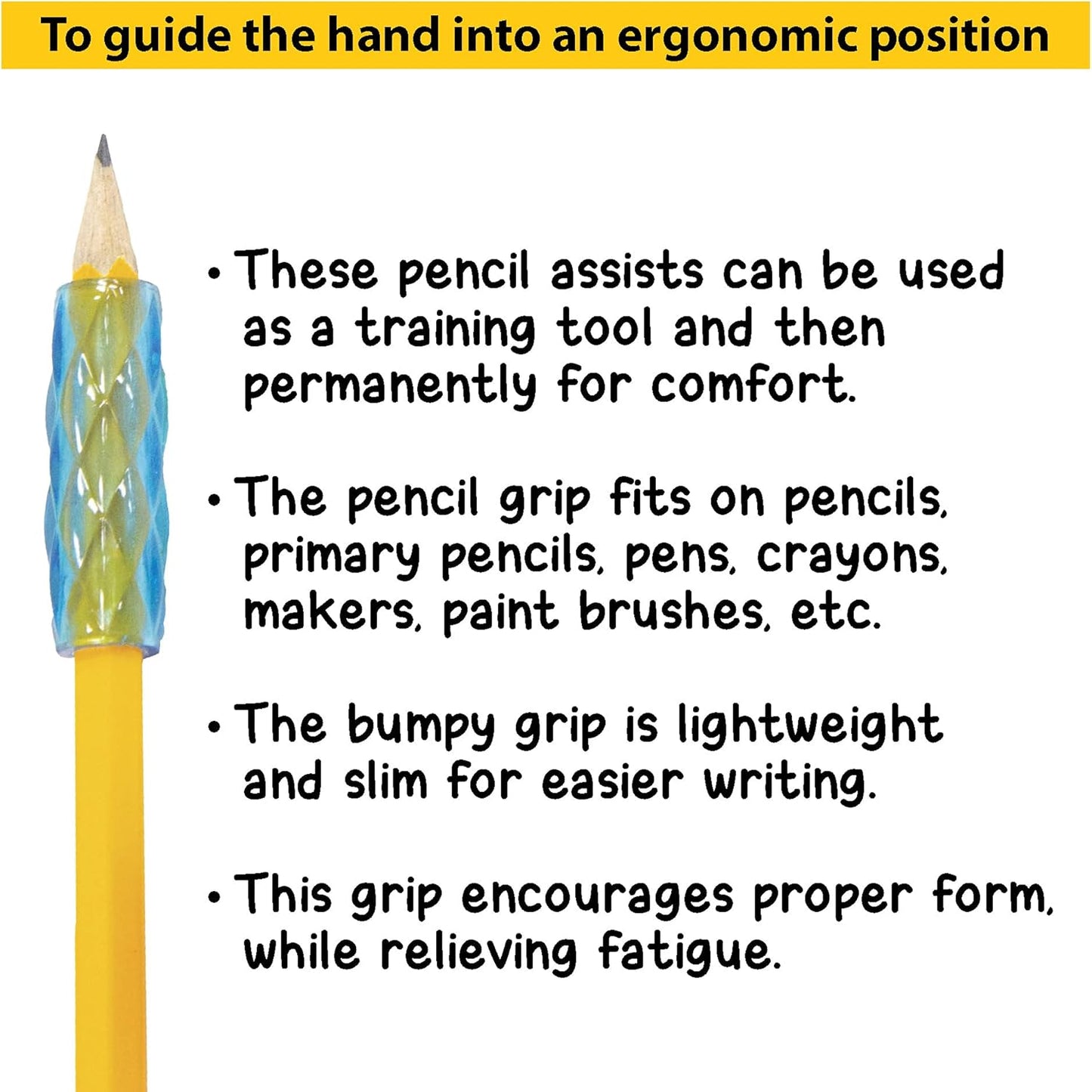 Assorted Color Gel Pencil Grip Pen Grip, Finger Grip Pencil Holder, Style May Vary (8/Pack), Pack of 1