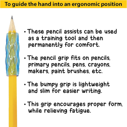 Assorted Color Gel Pencil Grip Pen Grip, Finger Grip Pencil Holder, Style May Vary (8/Pack), Pack of 1