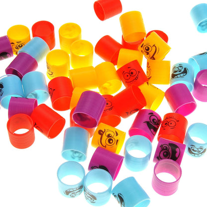 PowerTRC 72 Pcs Mini Slinky Party Favors Mini Slinkies Bulk, Emoticon Rainbow Spring Toys Goodie Bag Stuffer, Coil Spring Toy for Carnival Prize Classroom Exchange Gifts