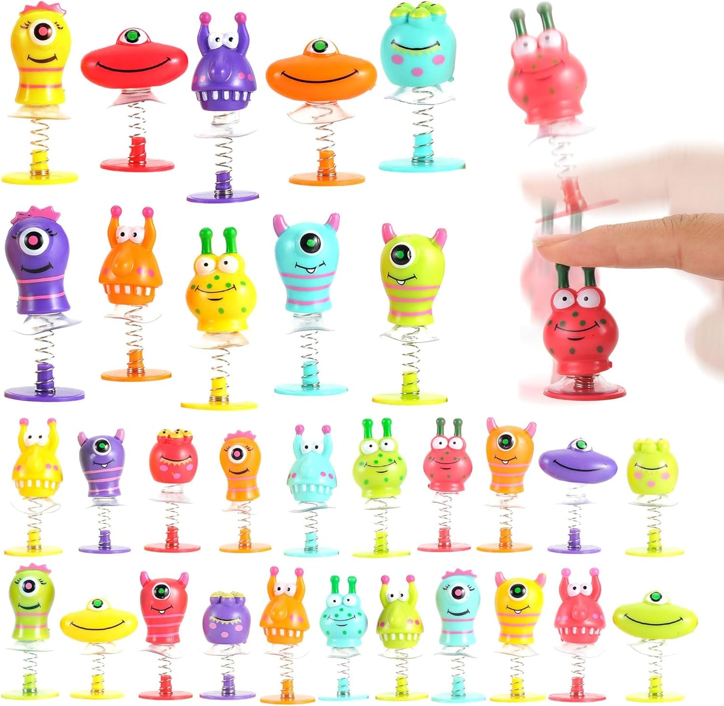 60 Pcs Jumping Popper Toys Big Eye Monster Spring Launchers Pop Up Bouncing Party Favors for Toddlers Birthday Bulk Goodie Bags Stuffers, School Prizes Classroom Rewards Gifts Bag Toys