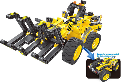 PowerTRC Bulldozer, 2 in 1 3D Flexible Plastic Building Blocks for Boys