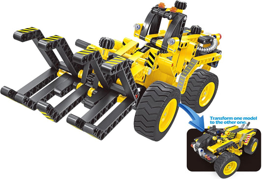 PowerTRC Bulldozer, 2 in 1 3D Flexible Plastic Building Blocks for Boys