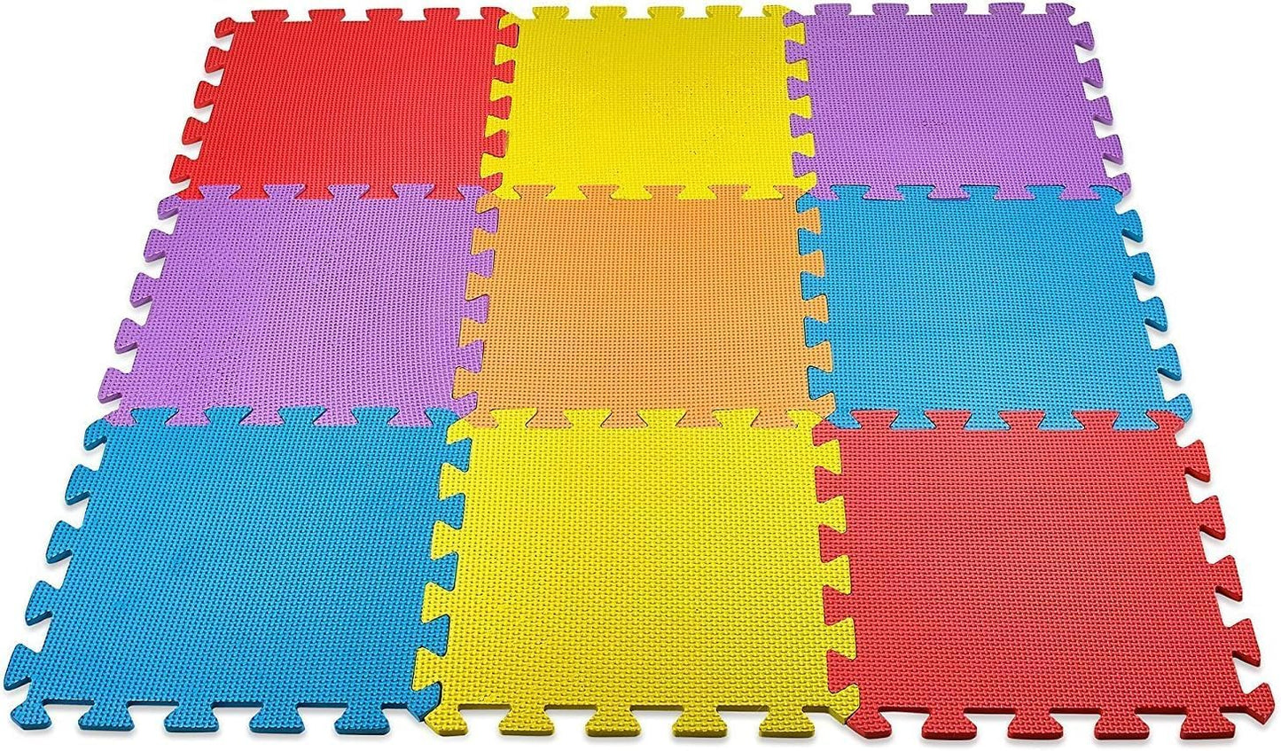 10-Piece Interlocking Floor Mats, Exercise Mat, Safety Play Floor Mat for Kids Tiles Cushions Soft Interlocking Exercise mats Garage Flooring Protector (10 Square Ft)