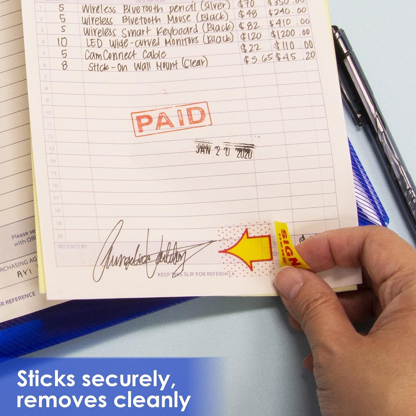 Neon Page Markers Dispensers 1x1.7 Sign Here Neon Colored PET Arrow Flag Index Tabs, Page Bookmarks File Tab (50 Flags/Pack), 1-Pack