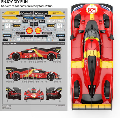 RASTAR RC Cars 1/14 Ferrari 499P Le Mans Hypercar Remote Control Sports Car Ferrari RC Drift Cars for Adults Ferrari Toy Car for Kids, 2.4G