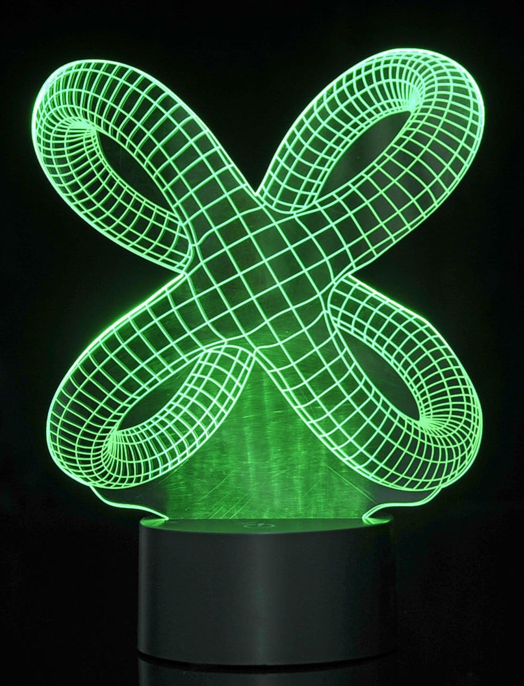 PowerTRC 3D LED Optical Illusion Crisscross Rings Night Light Multi-Colored USB Powered