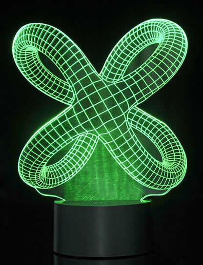 PowerTRC 3D LED Optical Illusion Crisscross Rings Night Light Multi-Colored USB Powered