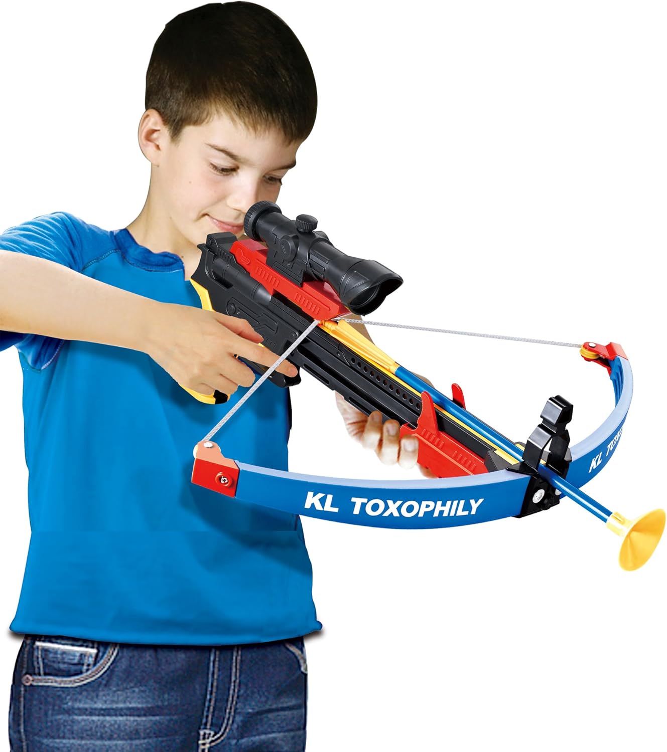 PowerTRC Crossbow and Arrow Archery Toy Set with 3 Suction Cup Arrow Tips and a Target | Outdoor Practice Shooting Crossbow Games for Boys and Girls