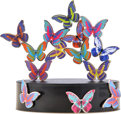 Magnetic Desktop Sculpture (Butterflies) | Mini Magnetic Art Decoration for Desktop | Fun Stress Relief Office Gift