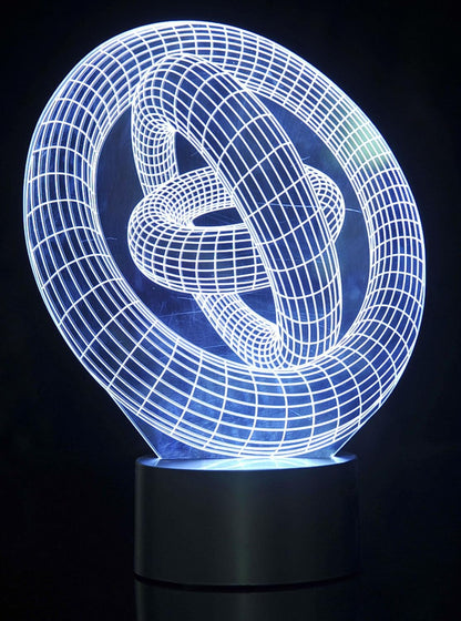 3D LED Night Light Optical Illusion Rings, Desk Table Lamp Color Change Multi Effects Functions | 7 Colors USB Powered Birthday & Party Gift
