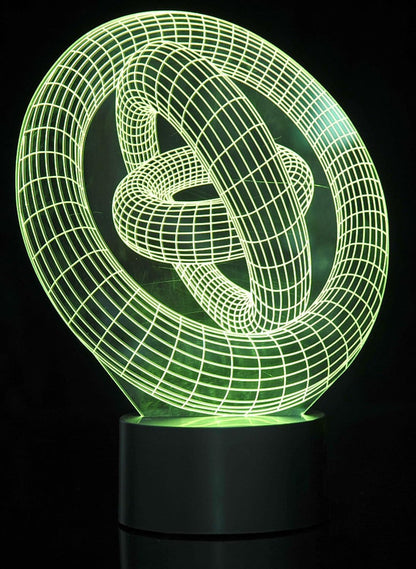 3D LED Night Light Optical Illusion Rings, Desk Table Lamp Color Change Multi Effects Functions | 7 Colors USB Powered Birthday & Party Gift