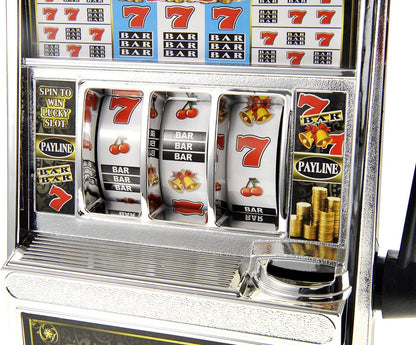 Jumbo Slot Machine Coin Bank | Casino Toy Slots Piggy Bank | Flashing Lights and Jackpot Sounds