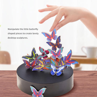 Magnetic Desktop Sculpture (Butterflies) | Mini Magnetic Art Decoration for Desktop | Fun Stress Relief Office Gift