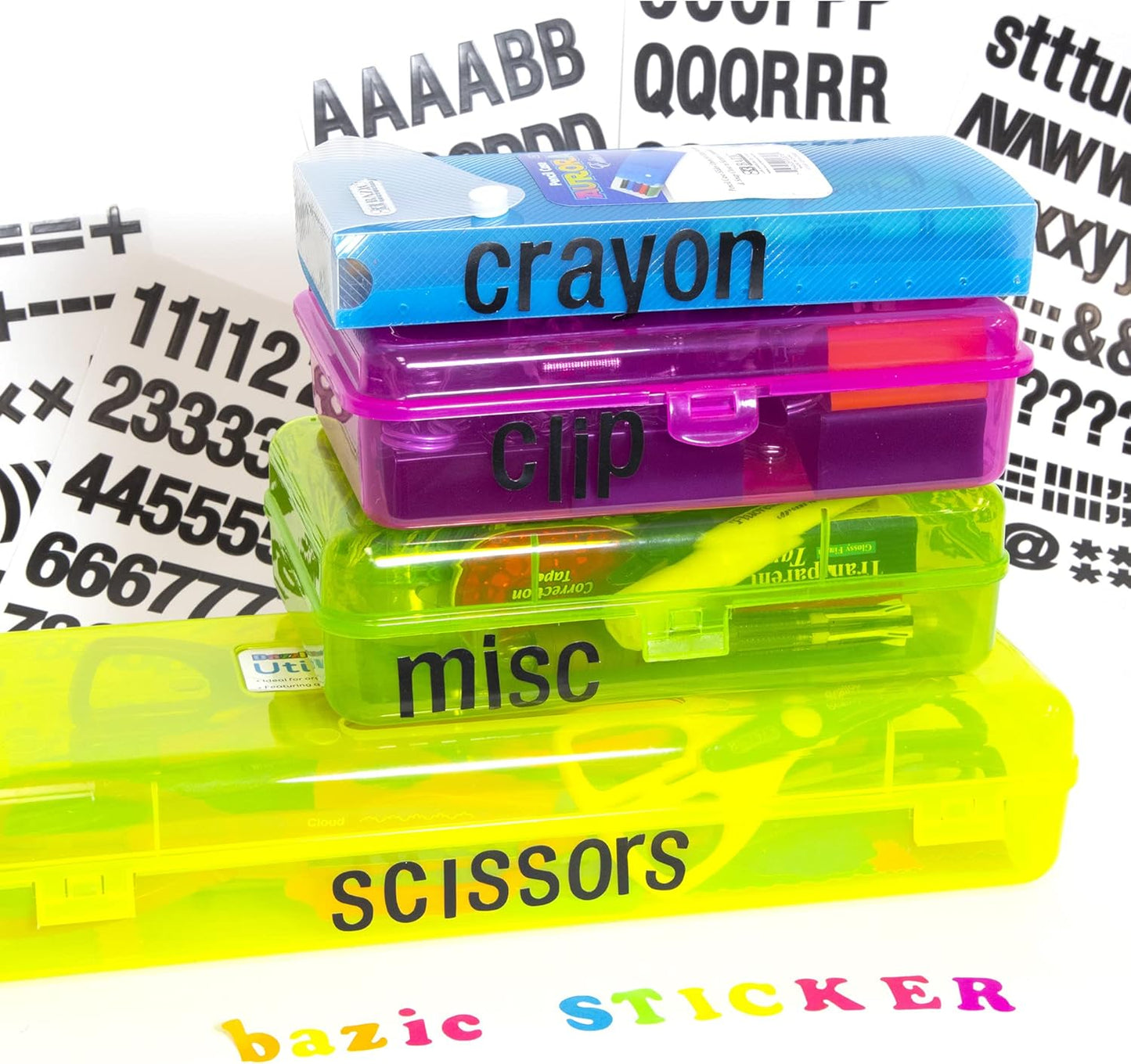 Alphabet Numbers Stickers Black Colors, 1" A to Z 0 to 9 Self-Adhesive Sticker for DIY Cards Scrapbooks Labeling (346/Pack), 1-Pack