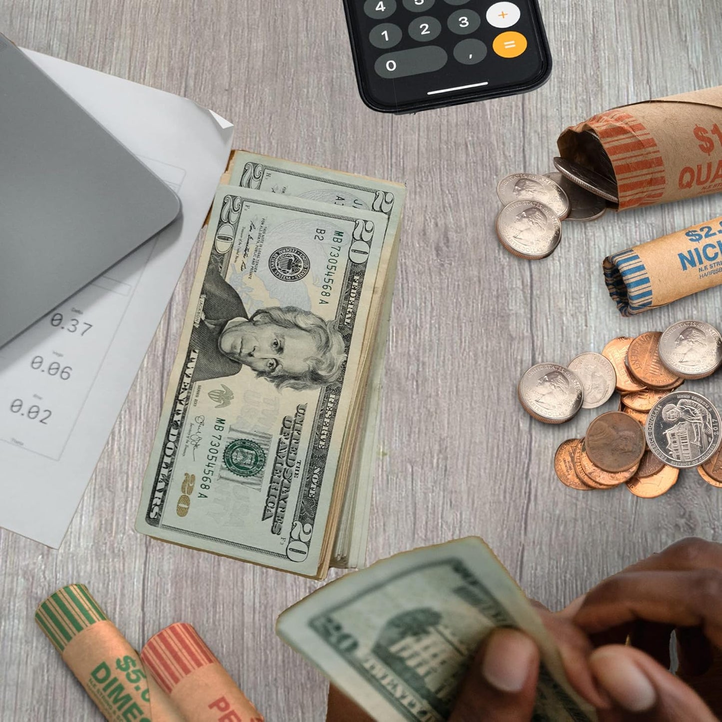 Assorted Coin Wrappers Rolls, Made in USA, Quarters Pennies Nickels Dimes, Durable Preformed Paper Coins Tubes (36/Pack), 1-Pack