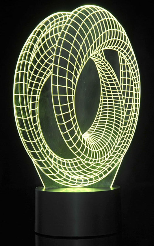 3D LED Night Light Optical Illusion Corkscrew, Desk Table Lamp Color Change Multi Effects Functions | 7 Colors USB Powered Birthday & Party Gift