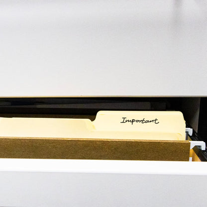 Manila File Folder 1/3 Cut Letter Size, Left Right Center Tabs Positions, for Organizing Filing Document Storage, Total 6-Count