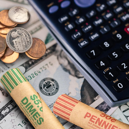 Assorted Coin Wrappers Rolls, Made in USA, Quarters Pennies Nickels Dimes, Durable Preformed Paper Coins Tubes (36/Pack), 1-Pack