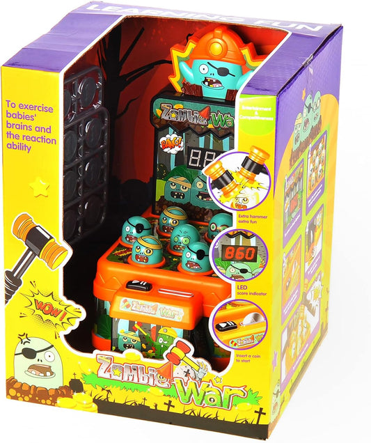 PowerTRC Arcade Pounding Mini Game for Kids | Fun Interactive Hammering and Pounding Toy | Cartoon Zombie Theme Game (2 Sets)