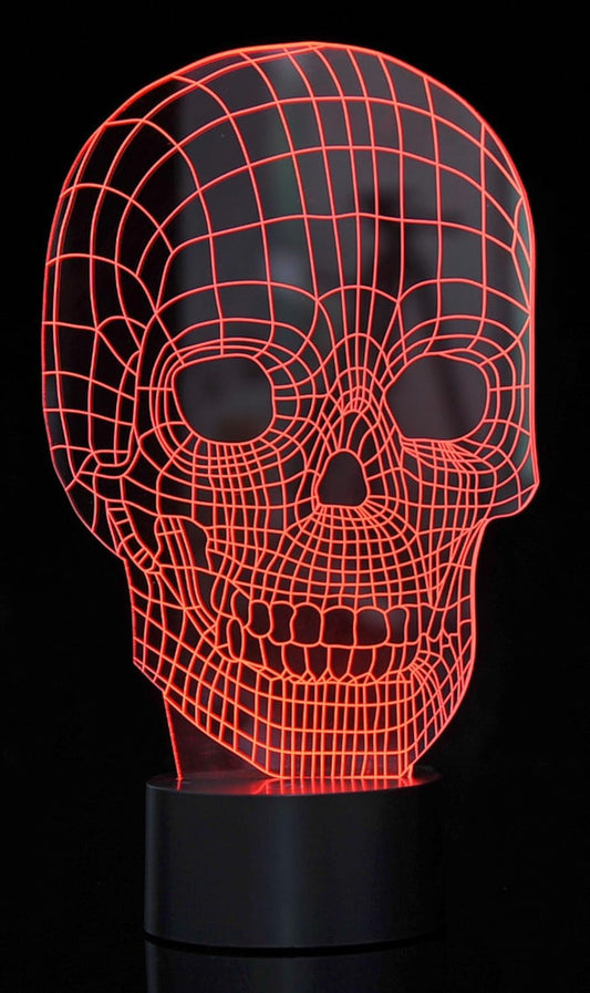 3D LED Night Light Optical Illusion Skull, Desk Table Lamp Color Change Multi Effects Functions | 7 Colors USB Powered Birthday & Party Gift