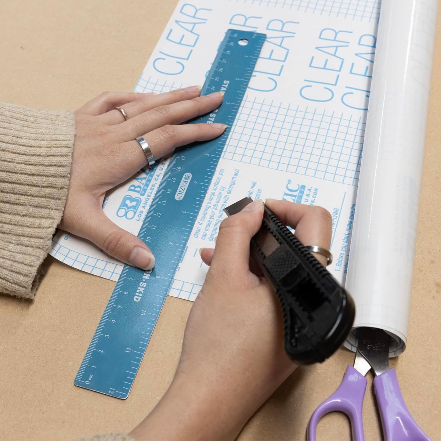 Book Wrap - Clear Book Cover Self Adhesive Book Protector for Book Covers for Paperbacks, Plastic Cover for Books, Clear Contact Paper Peel and Stick, 17.5" x 1.7 Yard Roll, 1-Roll