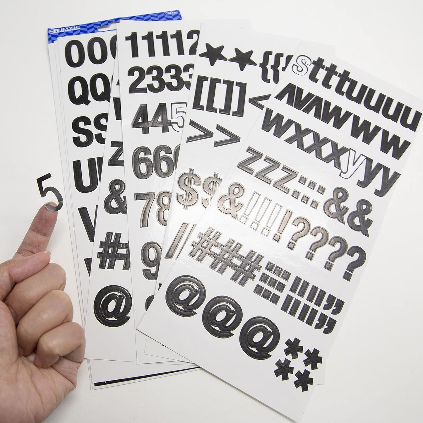 Alphabet Numbers Stickers Black Colors, 1" A to Z 0 to 9 Self-Adhesive Sticker for DIY Cards Scrapbooks Labeling (346/Pack), 1-Pack