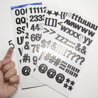 Alphabet Numbers Stickers Black Colors, 1" A to Z 0 to 9 Self-Adhesive Sticker for DIY Cards Scrapbooks Labeling (346/Pack), 1-Pack