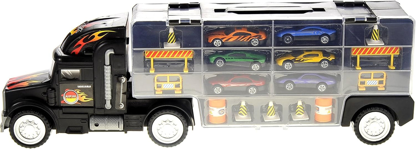 Transport Truck Car Carrier, Easy to Carry Truck with Mini Vehicle Storage and Accessories