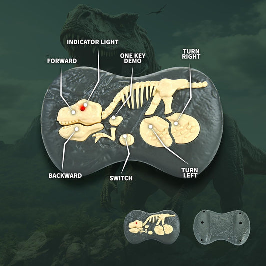 Remote Control Dinosaur for Kids Ages 3 4 5 6 7 8 9 10, RC LED Roaring Sound Rechargeable USB Port Realistic Outdoor 2.4G RC Dinosaur Toys Gifts for Boys Kids 3-10 Years Old Velociraptor Toys, Gray