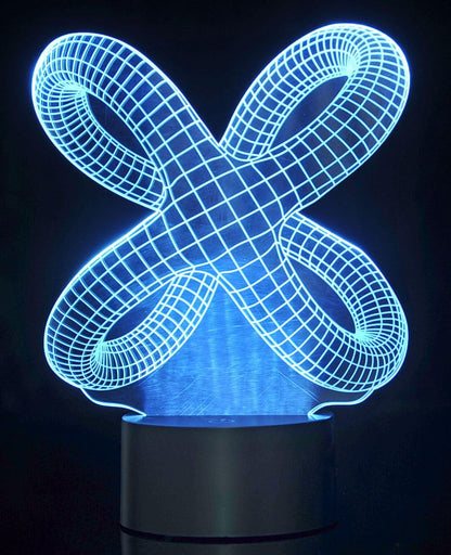 PowerTRC 3D LED Optical Illusion Crisscross Rings Night Light Multi-Colored USB Powered