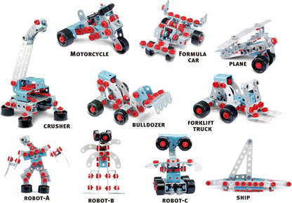 PowerTRC Educational Take Apart Learning Construction Building Blocks Toy Set with Electric Toy Drill for Boys and Girls