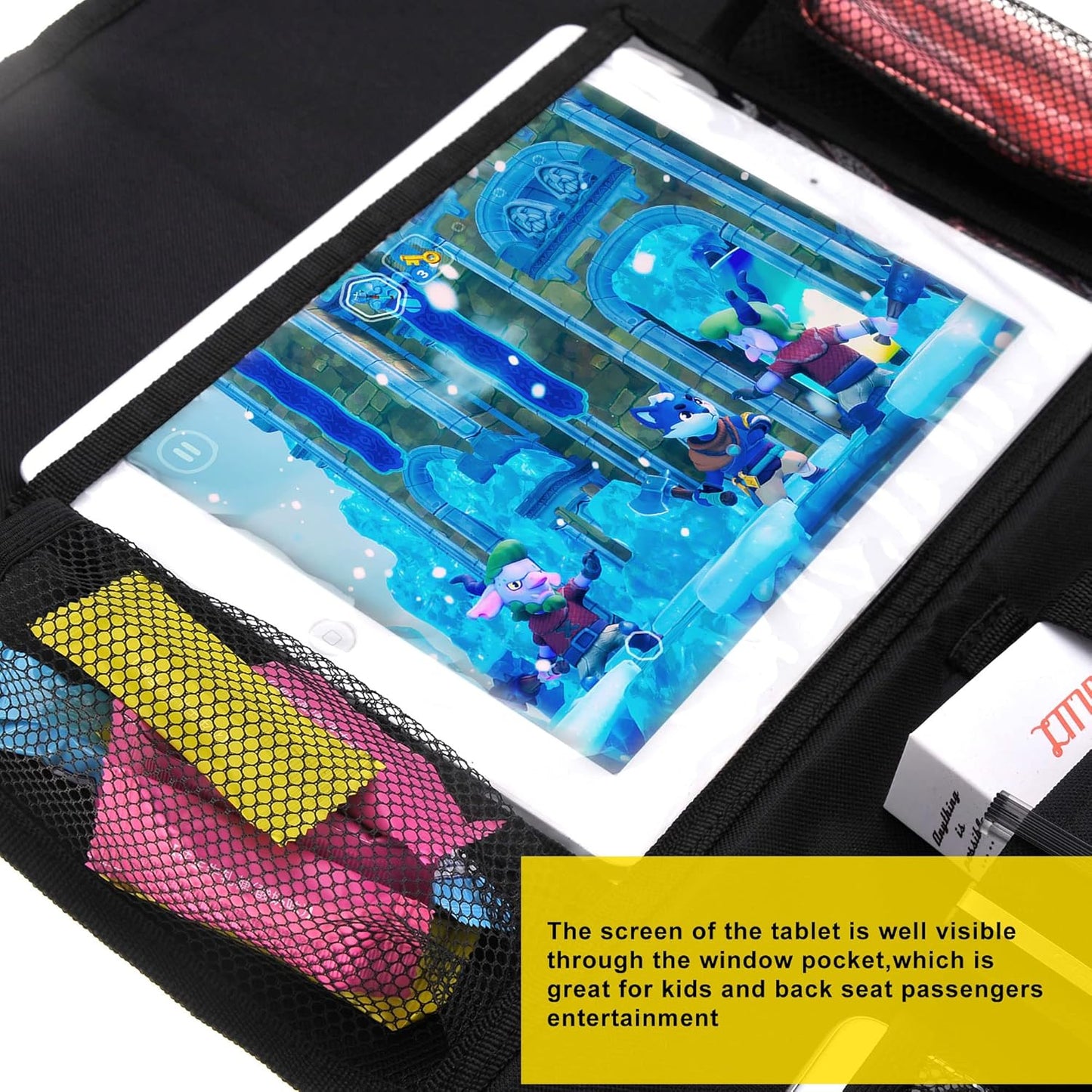 2 Packs Car Backseat Organizer | Car Seat Back Protectors With Storage Pockets And Clear Tablet Holder | Organize Travel Accessories And Bottle Drinks