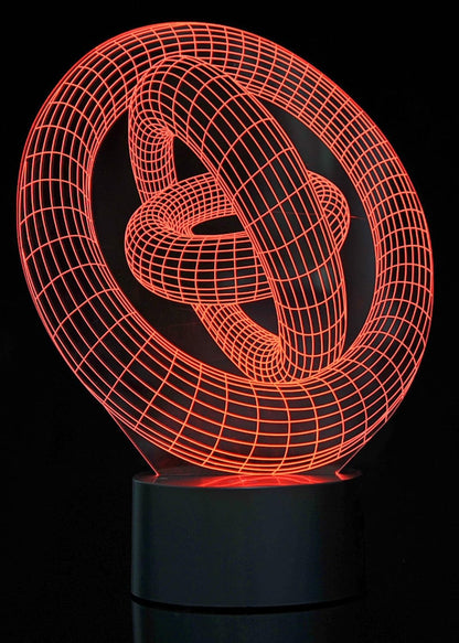 3D LED Night Light Optical Illusion Rings, Desk Table Lamp Color Change Multi Effects Functions | 7 Colors USB Powered Birthday & Party Gift