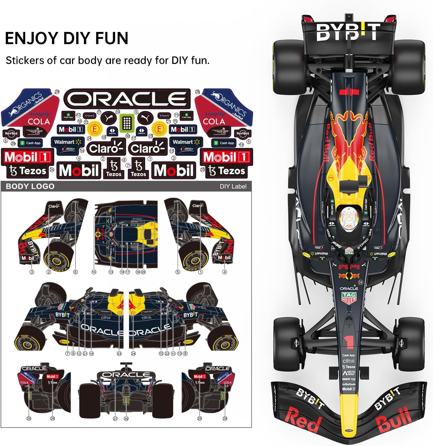 RASTAR 1/12 F1 Red Bull Car, Oracle Red Bull Racing F1 RB18 Remote Control Car Model, New 2022 Red Bull Racing Formula 1 Max Verstappen, 2.4G
